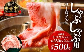 宮崎牛サーロイン2mmスライスしゃぶしゃぶ用 合計500g_M199-008