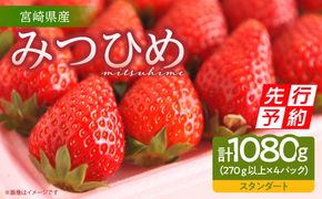 《2025年発送先行予約》【期間・数量限定】宮崎市産 いちご みつひめ スタンダード 4パック_M209-002