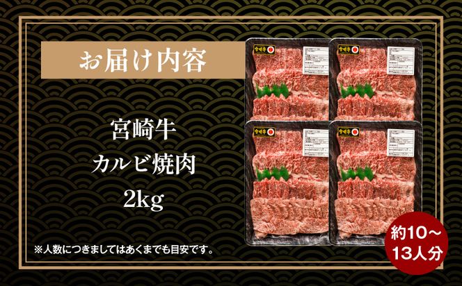 宮崎牛カルビ焼肉 (500g×4) 合計2kg _M243-011