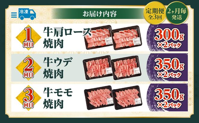 宮崎牛焼肉3回定期便_M332-T002