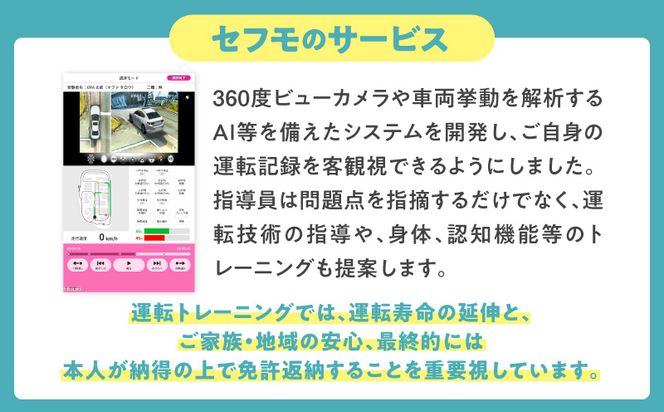 セフモ(運転技能を評価・改善するサービス)運転トレーニングチケット_M335-001