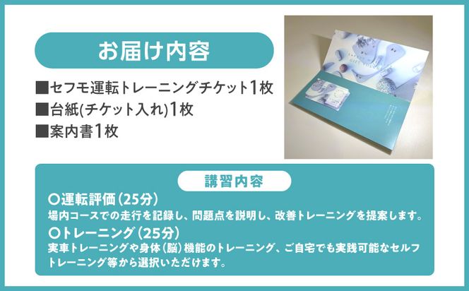 セフモ(運転技能を評価・改善するサービス)運転トレーニングチケット_M335-001