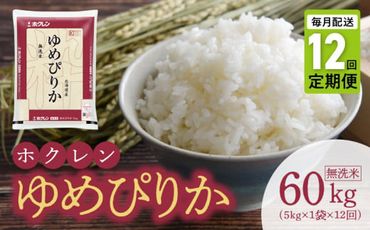 【令和6年産先行受付 2024年10月以降発送】（無洗米5Kg）ホクレンゆめぴりか【定期便12回】_Y010-0195