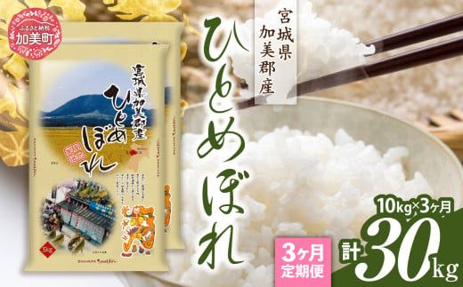 【定期便3回】令和6年産 宮城県加美産 ひとめぼれ 10kg(5kg×2）×3回 [カメイ 宮城県 加美町 ] お米 こめ コメ 精米 白米 | km00013-r6-10kg-3