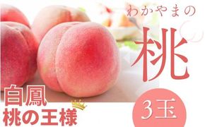 【予約受付】桃の王様 白鳳 <特秀品> うれしい食べきり容量 3玉 2025年6月末頃～2025年7月末頃に順次発送予定（お届け日指定不可）/ 桃 もも 果物 くだもの 【kgr010】