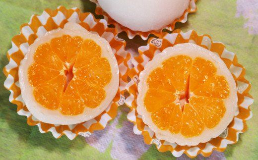 大福 フルーツ 笑顔こぼれる！山北みかん大福6個 - 和菓子 スイーツ フルーツ 武市神栄堂 ギフト 贈り物 おやつ みかん大好き 極甘のミカン大福 yd-0022