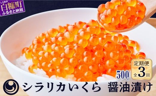 年3回! シラリカいくら 醤油味 定期便 500g 250g × 2 × 3回 いくら イクラ 小分け 鮭いくら 鮭イクラ イクラ醤油漬 いくら醤油漬け イクラ醤油漬け 鮭 鮭卵 ikura いくら醤