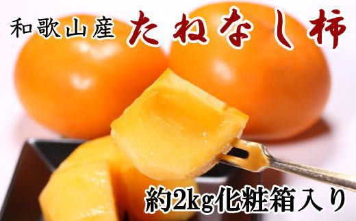 【秋の味覚】和歌山産のたねなし柿2L～4Lサイズ約2kg（化粧箱入り）※2024年10月上旬から11月上旬順次発送