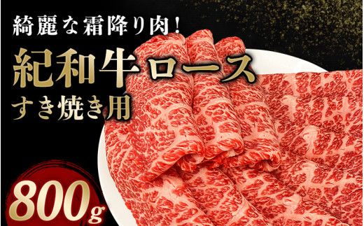 紀和牛すき焼き用ロース800g【冷蔵】 / 牛 牛肉 紀和牛 ロース すきやき 800g【tnk110-1】