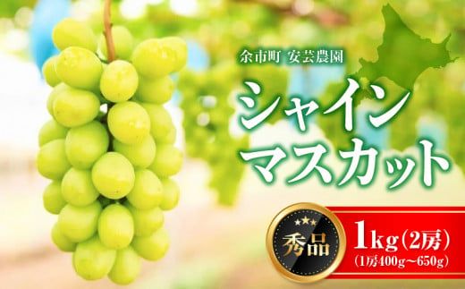 先行受付[2025年9月下旬以降発送]シャインマスカット 秀品 1kg 安芸農園[こだわり栽培:糖度18以上]