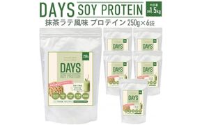 DAYS SOY PROTEIN 抹茶ラテ 風味 計1.5kg（250g×6袋）プロテイン ワークアウト 筋肉 筋トレ 減量