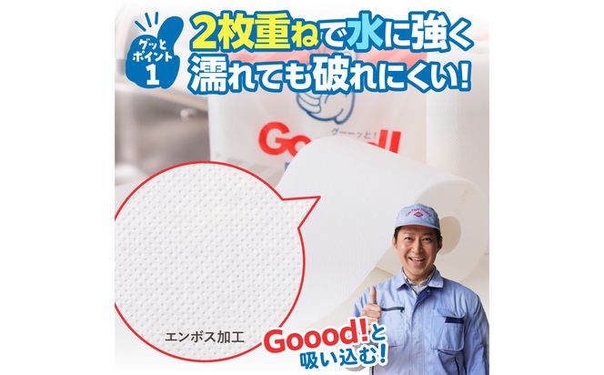 【R18003】グッと吸い込むキッチンタオル100カット(6ロール×8パック)