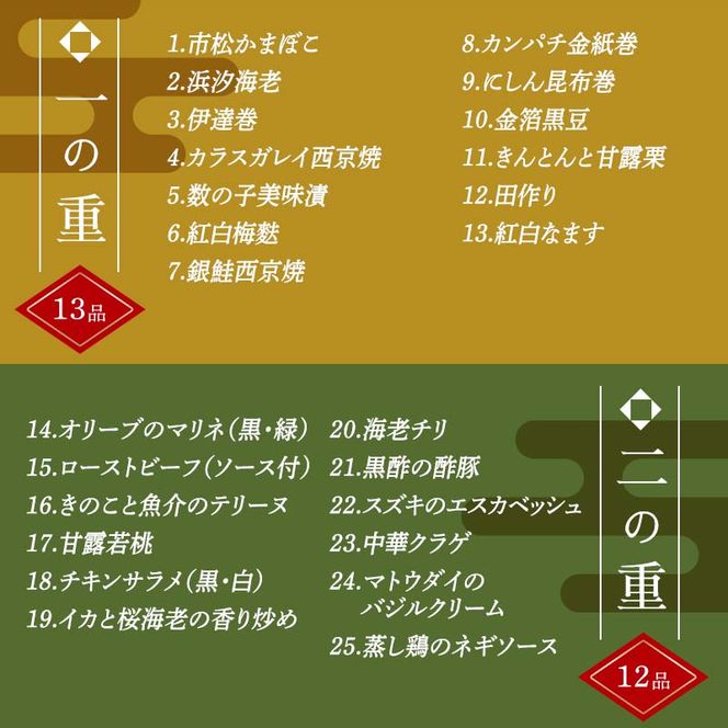 ＜タカシマヤオリジナル＞おせち料理「扇」 お正月 25品目 海鮮 和食 洋食 中華 2～3人前 冷凍 F4N-1665