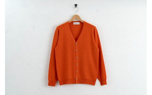 Vネック カーディガン 度詰(キャロット)女性用サイズ:L(40)≪白田のカシミヤ≫