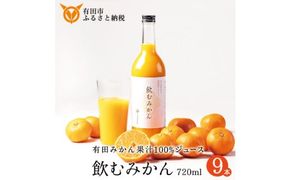 963.【早和果樹園】飲むみかん（720ml×9本）（A963-1）