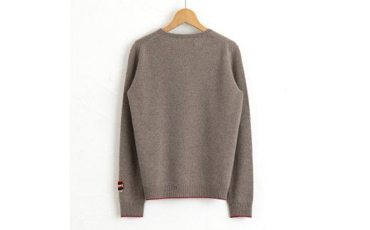 ラウンドネックプルオーバー(コルク)男性用サイズ:LL(46)≪白田のカシミヤ≫