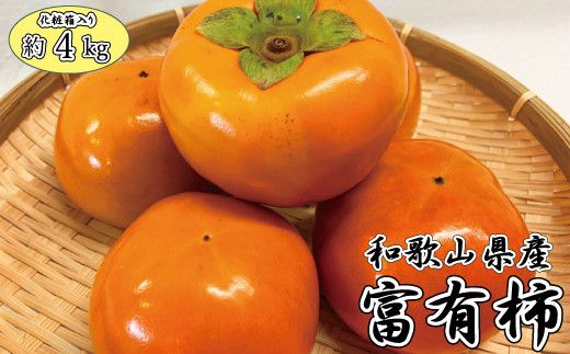 和歌山秋の味覚　富有柿　約4kg　化粧箱入　※2025年11月上旬頃〜2025年12月上旬頃発送（お届け日指定不可）【uot703】