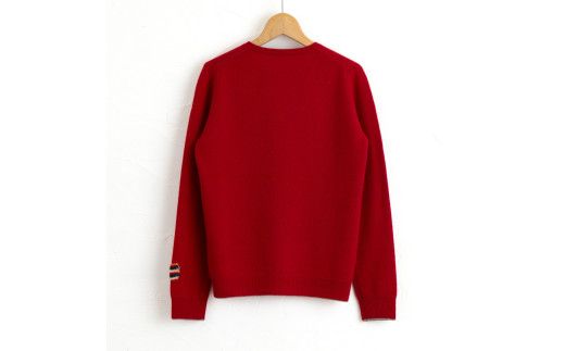 ラウンドネックプルオーバー(レッド )男性用サイズ:LL(46)≪白田のカシミヤ≫