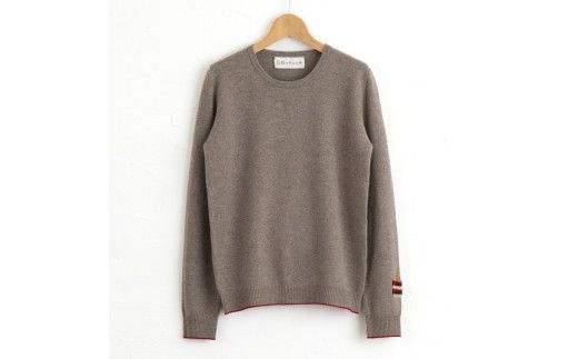 ラウンドネックプルオーバー(コルク)女性用サイズ:LL(42)≪白田のカシミヤ≫