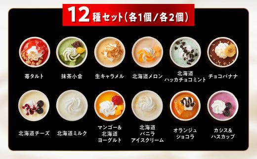パフェアイス 12個セット アイスクリーム バニラ ミルク メロン 苺 ショコラ 生キャラメル マンゴー ヨーグルト チーズ カシス ハスカップ チョコミント 抹茶 小倉 チョコ バナナ 産地限定 ご