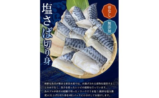 【全3回定期便】骨無し 無添加 塩さば 切身 切身 約1.25kg（250g×5パック 20枚）/ ほねなし 骨なし サバ さば 鯖 ほねなし 骨なし サバ さば 鯖【tkb321A】