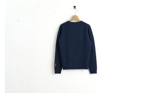 ラウンドネックプルオーバー(ブルー)女性用サイズ:LL(42)≪白田のカシミヤ≫