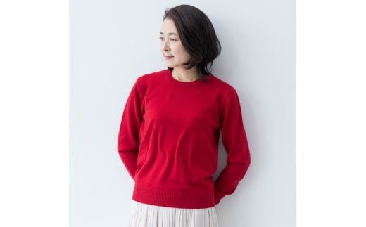 ラウンドネックプルオーバー(コルク)女性用サイズ:LL(42)≪白田のカシミヤ≫