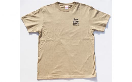 くじらのTシャツ親子2枚セット（大人Mサイズ サンドカーキ×子供130サイズ サンドカーキ）【hok134-brm-130】