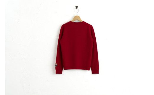 ラウンドネックプルオーバー(レッド)女性用サイズ:S(36)≪白田のカシミヤ≫