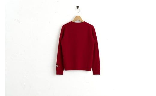 ラウンドネックプルオーバー(レッド)女性用サイズ:L(40)≪白田のカシミヤ≫