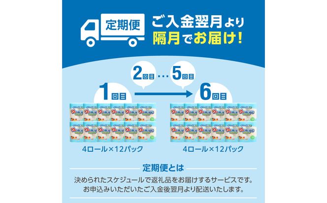 【T10036】キッチンタオル70カット（4ロール×12パック）6回お届け定期便