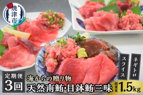 a30-232　海からの贈り物 焼津天然まぐろ三昧(3回お届け)定期便