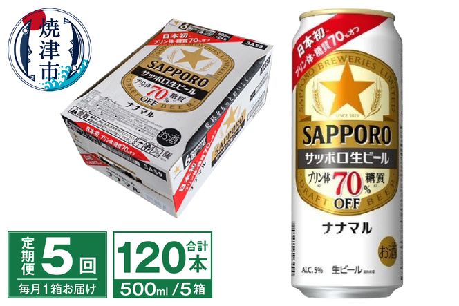 T0040-2005　【定期便5回】サッポロ 生ビール ナナマル 500ml×24本【定期便】