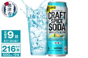 T0078-1709　【定期便9回】サッポロ クラフトスパイスソーダ 500ml×24本