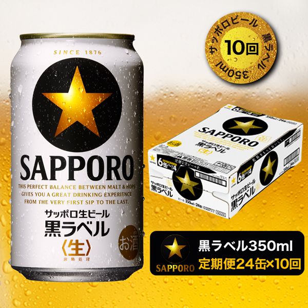 T0002-1510 [定期便 10回]黒ラベルビール 350ml×1箱(24缶)