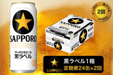 T0006-2002　【定期便2回】黒ラベルビール 500ml×1箱(24缶)