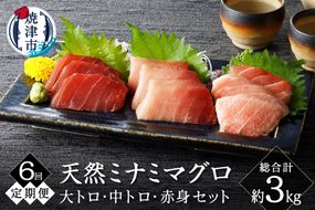 b100-065　【定期便6回】キボシ水産 天然 南鮪 大トロ 中トロ 赤身食べ比べ 約500g×6回