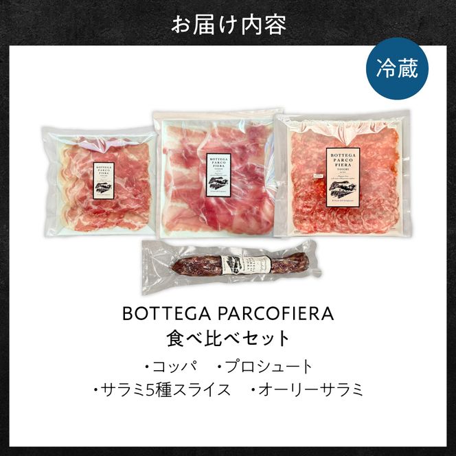 BOTTEGA PARCOFIERA 工房の魅力を網羅する食べ比べセット 生ハム&サラミ食べ比べ プロシュート・コッパ・サラミ・オーリーサラミ_Y037-0363