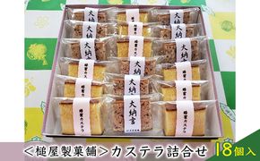 ＜槌屋製菓舗＞カステラ詰合せ 18個入 お菓子 スイーツ ハチミツ 蜂蜜 