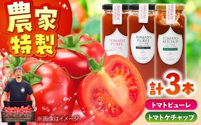糸島のトマト農家が作る 無添加トマトピューレとケチャップ 3本セット 糸島市 / かわぞえ農園 ケチャップ トマトピューレ[AAM008]