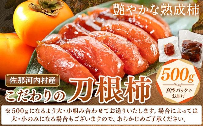 佐那河内村産 こだわりの刀根柿 500g (真空パック) 山本清 《30日以内に出荷予定(土日祝除く)》│ 干し柿 干柿 柿 かき カキ フルーツ 果物 くだもの 農家直送 家庭用 秋の味覚 旬 徳島県 佐那河内村---sanagouchi_ymk_3_500g---