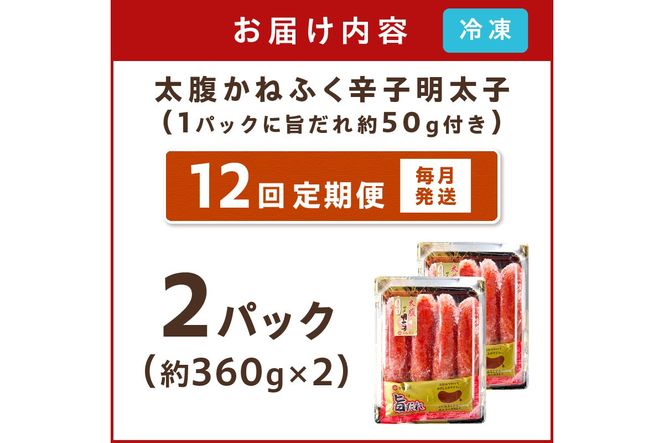 【J8-002】かねふく明太子【12カ月定期便】