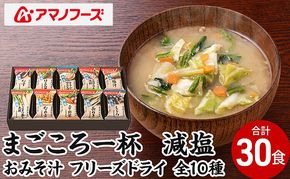 味噌汁 スープ フリーズドライ アマノフーズ まごころ一杯減塩おみそ汁 ギフト 500GA（30食） インスタント レトルト