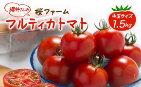 トマト 桜ファーム の 中玉トマト フルティカ 1.5kg とまと おいしい 箱入り ボックス 安心安全 農家直送 樹上完熟 ジュース ピューレ ソース ペースト 野菜