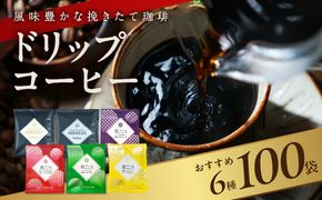 015B279 本格ドリップコーヒー 6種 100袋 工場直送 詰合せ セット 【珈琲 COFFEE コーヒー 自家焙煎 こーひー オリジナル ギフト キャンプ アウトドア】