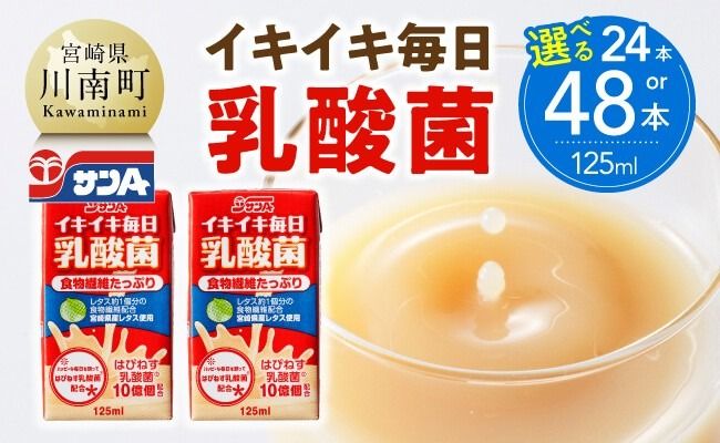 ※本数が選べる※ サンA イキイキ毎日乳酸菌（紙）125ml 【 宮崎県 川南町 飲料類 乳酸菌 セット ジュース 紙パック 】 [C03074][C03075]