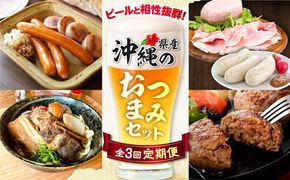 【全3回定期便】ビールと相性抜群！沖縄のおつまみセット【沖縄市】ビール 酒 おつまみ / TESIO（株式会社ヒネエル） / だるまそば / お肉屋本店[BCZZ021]