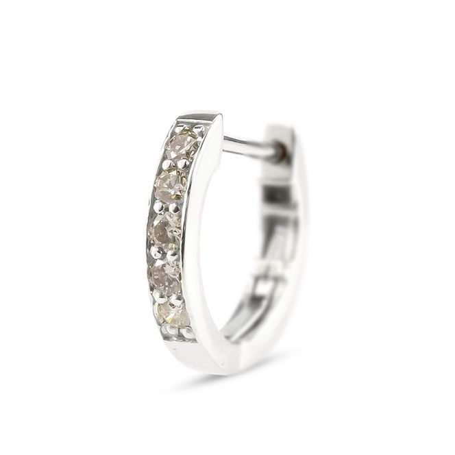 プラチナ ピアス レディース フープ 片耳用 ダイヤモンド 0.05ct フープピアス ライトブラウンダイヤモンド pt950 シンプル220107tp101pu SWAA372