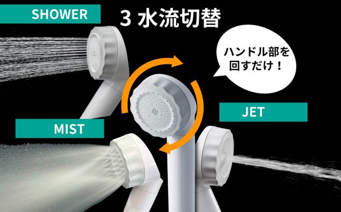 浄水×ナノバブル シャワー 3水流 バブリージョワー3.0 JS24W  [No.1120]