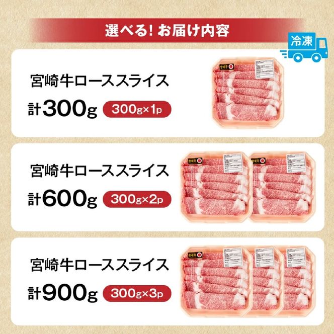 【A4等級以上】宮崎牛ローススライス 900g（内閣総理大臣賞 A4 A5 宮崎牛 牛肉 黒毛和牛 ロース すき焼き しゃぶしゃぶ 宮崎県）
